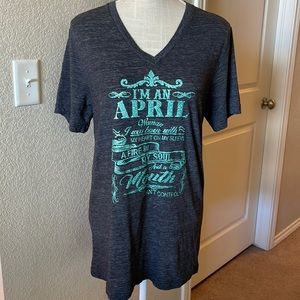 30. Women’s Gray T-Shirt “April Woman” Size Medium